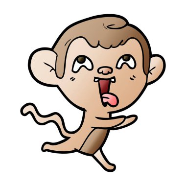 çalışan deli karikatür maymun