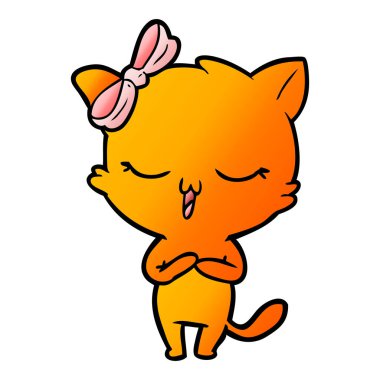 kafa yay ile karikatür kedi