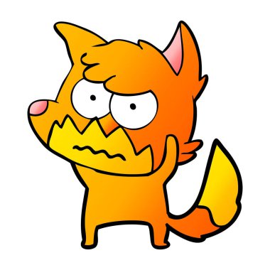 vektör çizim karikatür rahatsız fox
