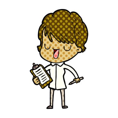 vektör çizim karikatür kadın söz