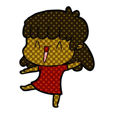 Çizgi filmdeki kadının vektör çizimi