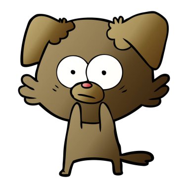 vektör çizim gergin köpek çizgi film