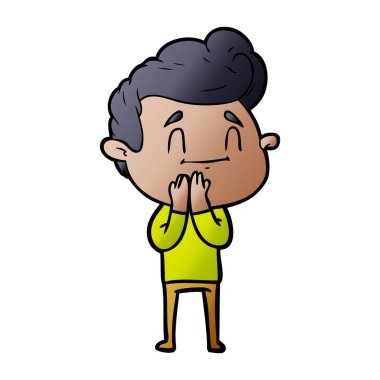 mutlu çizgi film adam vektör çizim