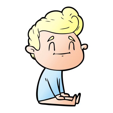 mutlu çizgi film adam vektör çizim