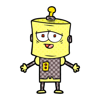 Çizgi film robotunun vektör çizimi