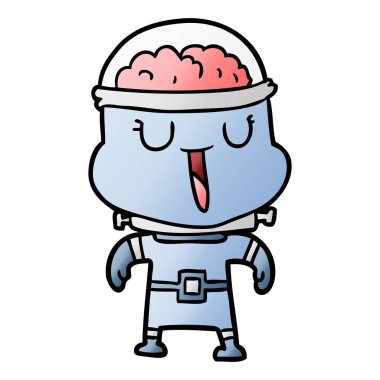 mutlu karikatür robot vektör çizim