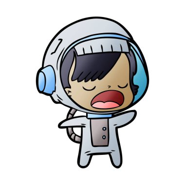 çizgi film konuşan astronot kadın