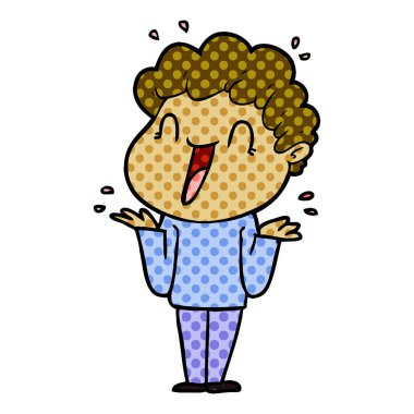 vektör çizim karikatür mutlu adam