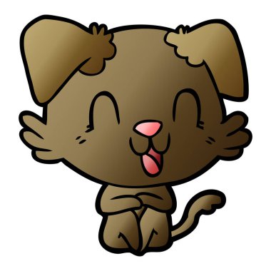 vektör çizim karikatür köpek gülen