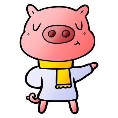 vektör çizim karikatür içerik domuz