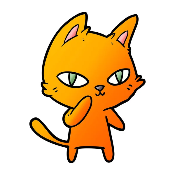 卡通猫凝视的矢量插图 — 图库矢量图片