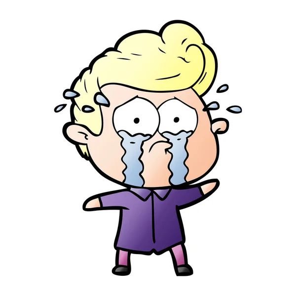 男は泣いて漫画のベクトル イラスト — ストックベクタ