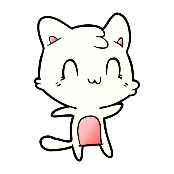 Vektorové Ilustrace Kreslené Happy Cat — Stockový vektor