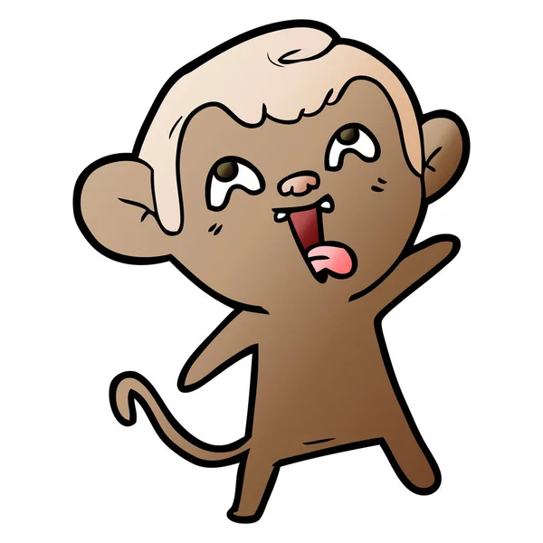 Ilustração Vetorial Macaco Louco Dos Desenhos Animados —  Vetores de Stock