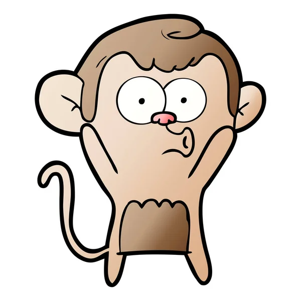 Ilustração Vetorial Macaco Desenho Animado Hooting Isolado Branco —  Vetores de Stock