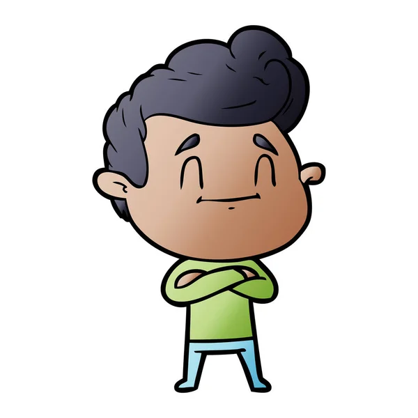 Ilustración Vectorial Hombre Dibujos Animados Feliz — Vector de stock