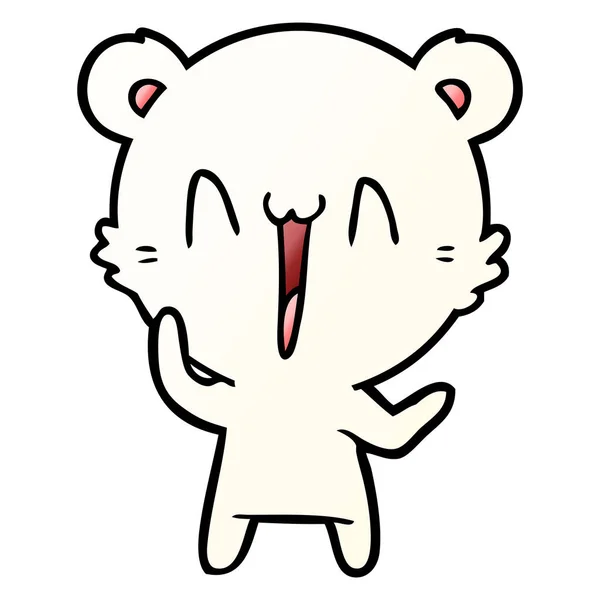 Polar Bear Cartoon Lachen — Stockvector