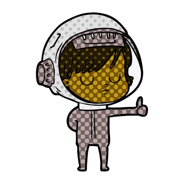 vektör çizim karikatür astronot kadın