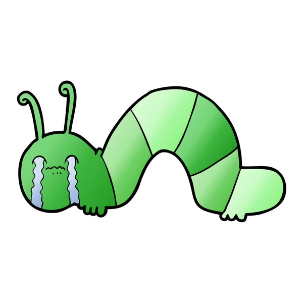Cartoon Caterpillar Geobsedeerd Zijn Spijt — Stockvector