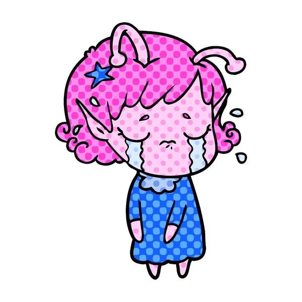 ağlayan uzaylı kız çizgi film