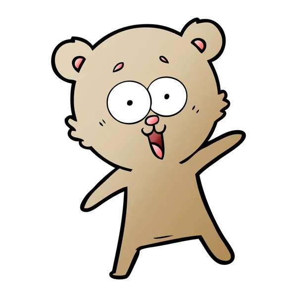 Laughing Teddy Bear Cartoon — Stock Vector