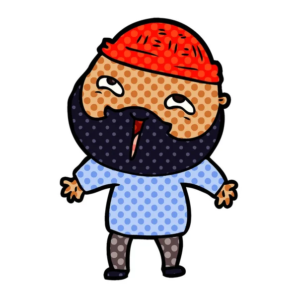 Çizgi film mutlu sakallı adam