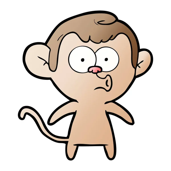 Ilustração Vetorial Macaco Enraizamento Desenhos Animados —  Vetores de Stock