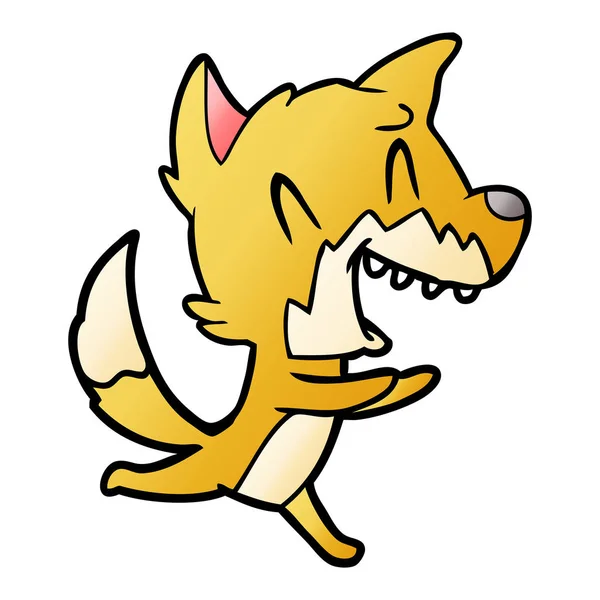 Laughing Fox Running Away — Stock Vector