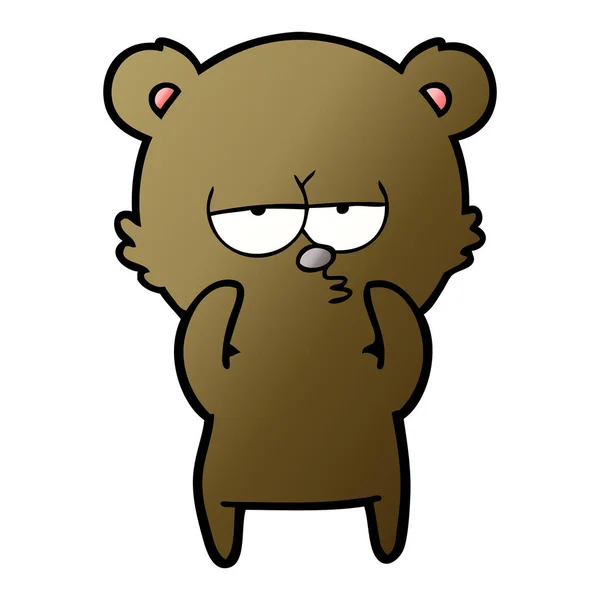 Vectorillustratie Van Verveeld Bear Cartoon — Stockvector