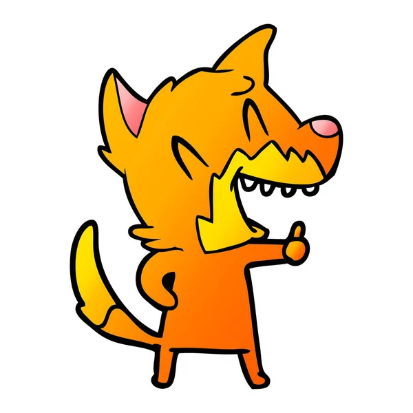 Vector Illustration Laughing Fox Cartoon — Stock Vector