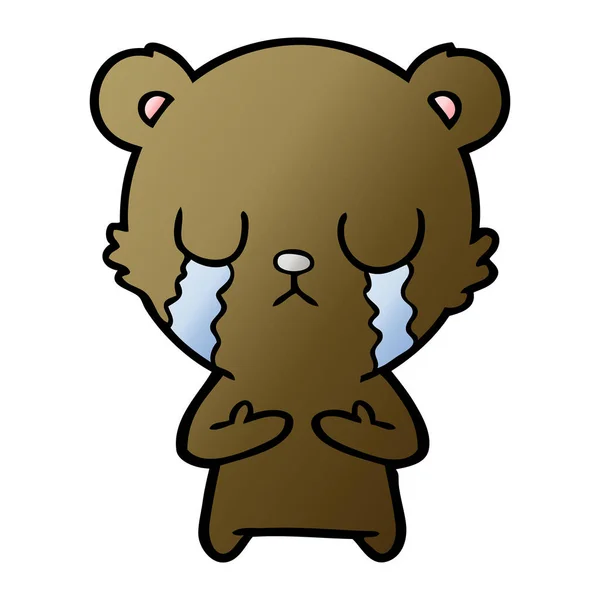 Vector Illustration Crying Cartoon Bear — Stock Vector