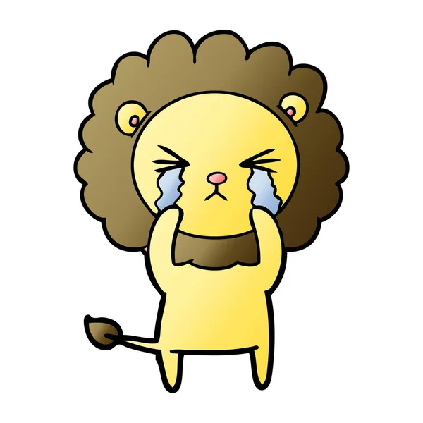 Vector Ilustración Dibujos Animados Llorando León — Vector de stock