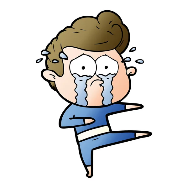 Vector Illustration Cartoon Crying Dancer — Stock Vector