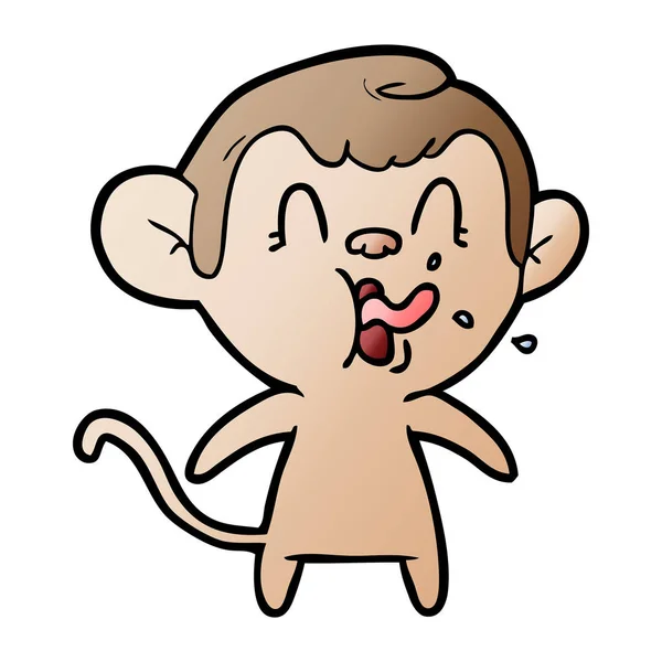 Vector Εικονογράφηση Της Τρελό Κινουμένων Σχεδίων Μαϊμού — Διανυσματικό Αρχείο