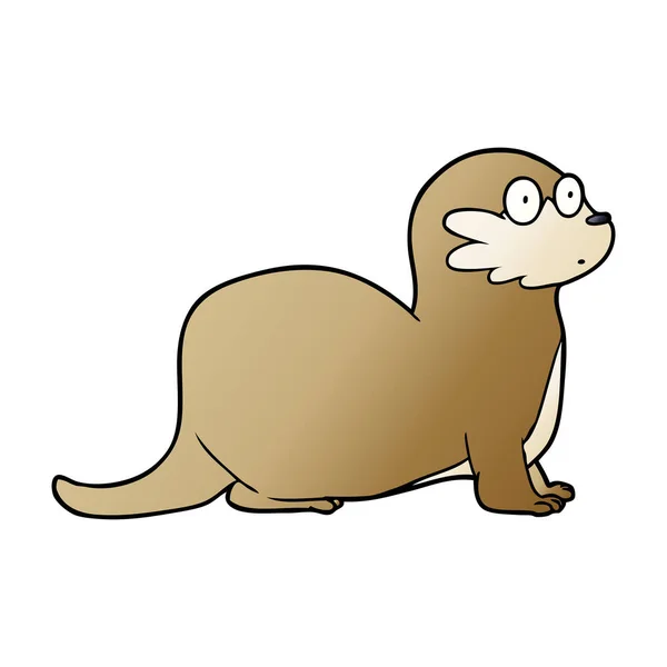 Ilustración Vectorial Nutria Dibujos Animados — Vector de stock