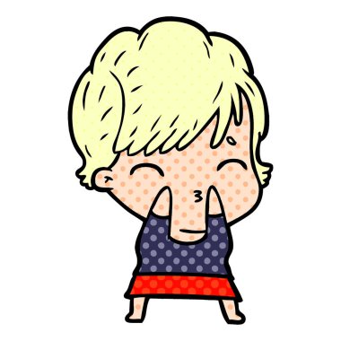 vektör çizim karikatür kadın düşünme