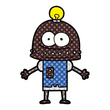 ampul ile mutlu karton robot