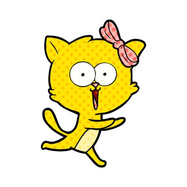 Çizgi film kedisinin vektör çizimi