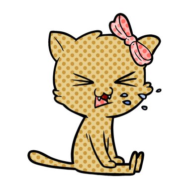 Çizgi film kedisinin vektör çizimi