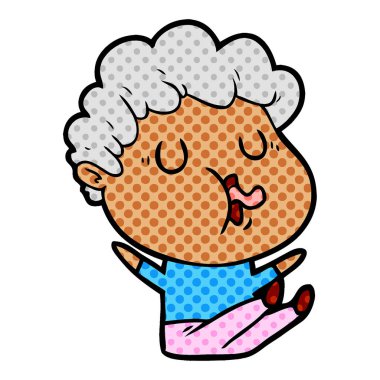  vektör çizim karikatür adam şarkı