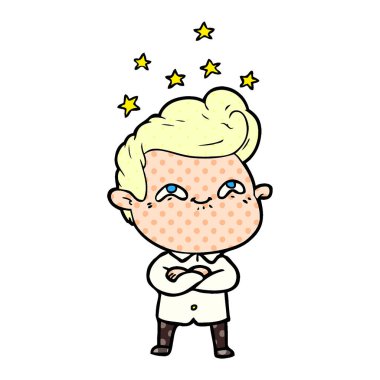 vektör çizim karikatür dostum heyecanlı