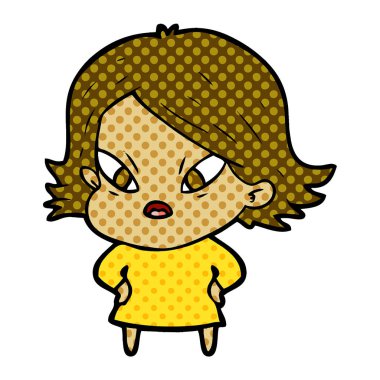 vektör çizim karikatür kadın vurguladı