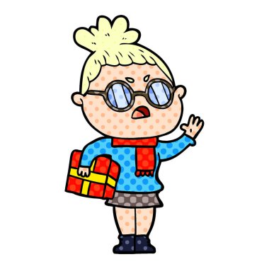 vektör çizim karikatür rahatsız kadın