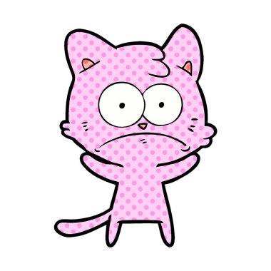 vektör çizim karikatür gergin kedi