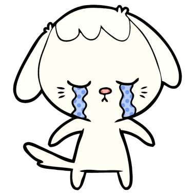 vektör çizim karikatür ağlayan köpek