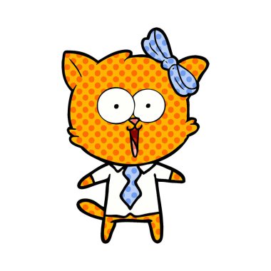 Çizgi film kedisinin vektör çizimi