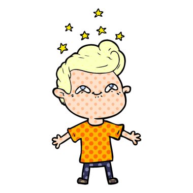 mutlu çizgi film çocuk vektör çizim