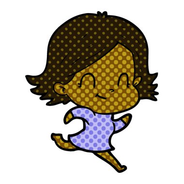 vektör çizim karikatür dostça kız