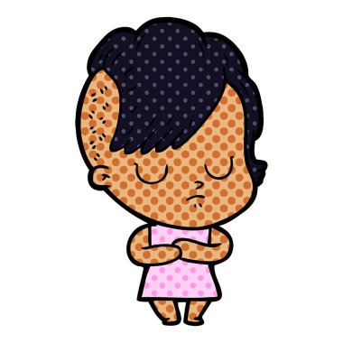 Çizgi filmdeki kadının vektör çizimi