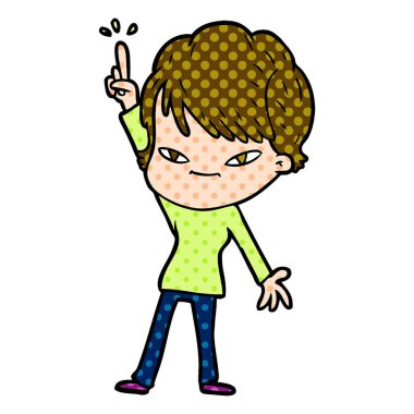 vektör çizim karikatür mutlu kadın